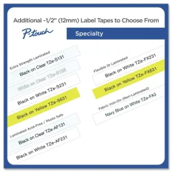 Brother P-Touch 0.5 in. TZe Series Standard Adhesive Laminated Labeling Tape - Black on White (4/Pack)