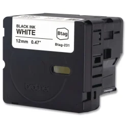 Brother P-Touch 0.47 in. x 13.1 ft. Genuine P-Touch BTAG Label Tapes - Black on White