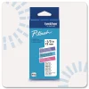 Brother P-Touch 0.47 in. x 13.1 ft. Genuine P-Touch BTAG Label Tapes - White on Purple, Black on Light Blue, White on Pink