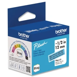 Brother P-Touch 0.47 in. x 13.1 ft. Genuine P-Touch BTAG Label Tapes - Black on Light Blue