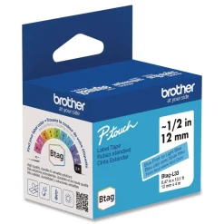 Brother P-Touch 0.47 in. x 13.1 ft. Genuine P-Touch BTAG Label Tapes - Blue on Light Blue