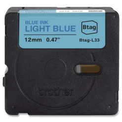 Brother P-Touch 0.47 in. x 13.1 ft. Genuine P-Touch BTAG Label Tapes - Blue on Light Blue