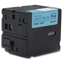 Brother P-Touch 0.47 in. x 13.1 ft. Genuine P-Touch BTAG Label Tapes - Blue on Light Blue