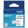 Brother P-Touch 0.47 in. x 13.1 ft. Genuine P-Touch BTAG Label Tapes - Red on White