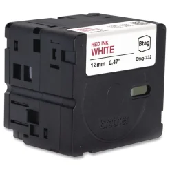 Brother P-Touch 0.47 in. x 13.1 ft. Genuine P-Touch BTAG Label Tapes - Red on White