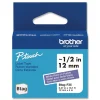 Brother P-Touch 0.47 in. x 13.1 ft. Genuine P-Touch BTAG Label Tapes - White on Purple