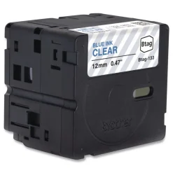 Brother P-Touch 0.47 in. x 13.1 ft. Genuine P-Touch BTAG Label Tapes - Blue on Clear