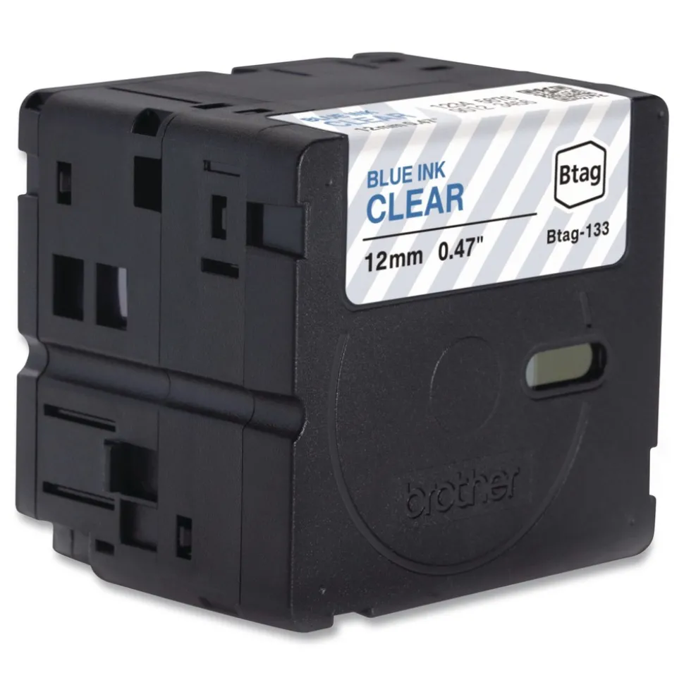 Brother P-Touch 0.47 in. x 13.1 ft. Genuine P-Touch BTAG Label Tapes - Blue on Clear