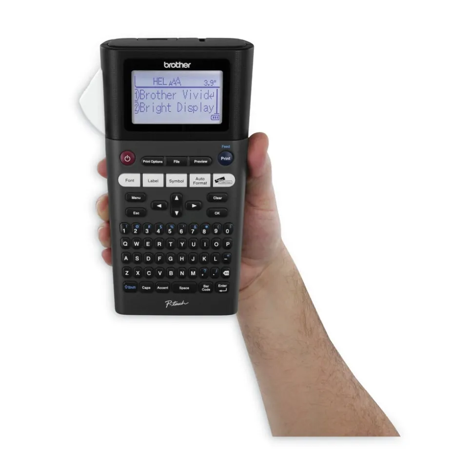 Brother P-Touch PT-H300 5.25 in. x 8.5 in. x 2.63 in. 5 Lines Take-It-Anywhere Labeler with One-Touch Formatting