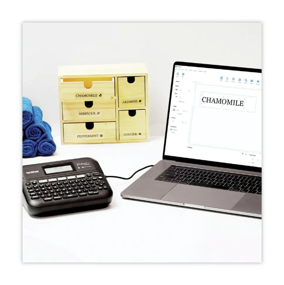 Brother P-Touch P-Touch 7.4 in. x 7 in. x 2.8 in. 30 mm/s Print Speed Business Expert Connected Label Maker with 1 Roll Sample Tape