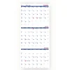 Brownline 14-Month: Dec 2025 to Jan 2027 12.25 in. x 27 in. Three-Month Wall Calendar - White/Blue Sheets