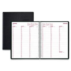 Brownline 12-Month (Jan to Dec): 2026 11 in. x 8.5 in. DuraFlex Weekly Planner - Black Cover