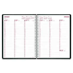 Brownline 12-Month (Jan to Dec): 2026 11 in. x 8.5 in. DuraFlex Weekly Planner - Black Cover