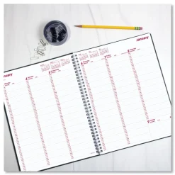 Brownline 12-Month (Jan to Dec): 2026 11 in. x 8.5 in. DuraFlex Weekly Planner - Black Cover