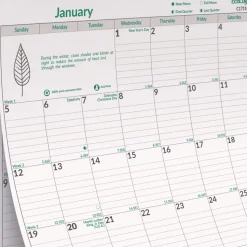 Brownline 12-Month (Jan to Dec): 2026 12 in. x 17 in. EcoLogix Artwork Monthly Wall Calendar - White/Green Sheets