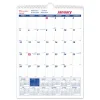 Brownline 12-Month (Jan to Dec): 2026 8 in. x 11 in. One Month Per Page Twin-Wirebound Wall Calendar - White/Blue Sheets