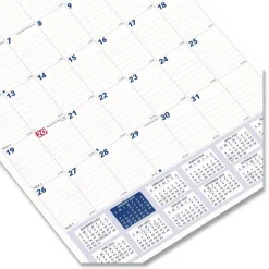 Brownline 12-Month (Jan to Dec): 2026 8 in. x 11 in. One Month Per Page Twin-Wirebound Wall Calendar - White/Blue Sheets
