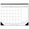 Brownline 12-Month (Jan-Dec): 2026 22 in. x 17 in. EcoLogix Artwork Monthly Desk Pad Calendar - White/Green Sheets, Black Binding/Corners