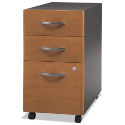Bush 15.75 in. x 20.25 in. x 27.88 in. Series C 3-Drawers Box/Box/File Legal/Letter/A4/A5 Mobile Left/Right Pedestal File - Cherry/Gray