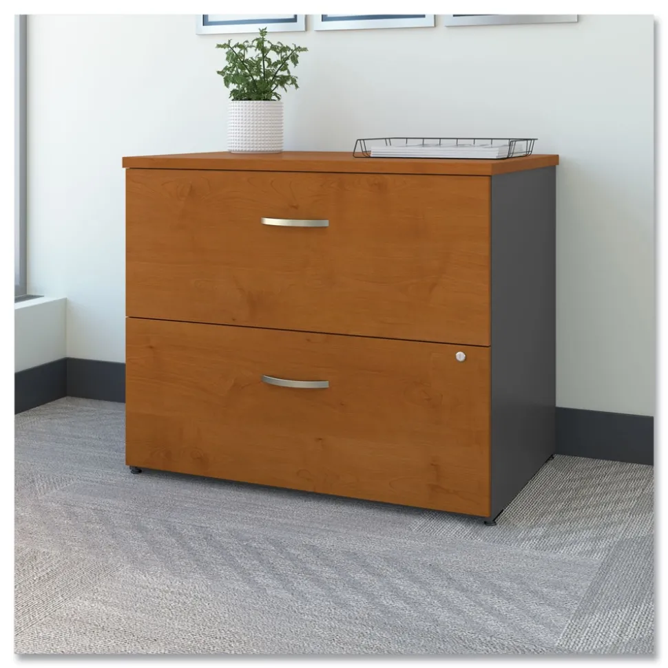 Bush 35.75 in. x 23.38 in. x 29.88 in. Series C 2-Drawer Lateral File - Natural Cherry/Graphite Gray
