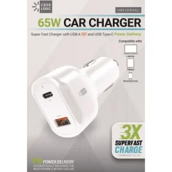 ByTech 60 Watts Two 3 A Ports PD Car Charger - White