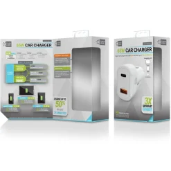 ByTech 60 Watts Two 3 A Ports PD Car Charger - White