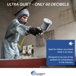 California Air Tools 8010 1 HP 8 Gallon Ultra Quiet and Oil-Free Steel Tank Wheelbarrow Air Compressor