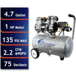 California Air Tools 1 HP 4.7 Gallon Quiet Air Compressor