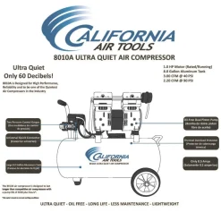 California Air Tools 1 HP 8 Gallon Ultra Quiet and Oil-Free Aluminum Tank Wheelbarrow Air Compressor