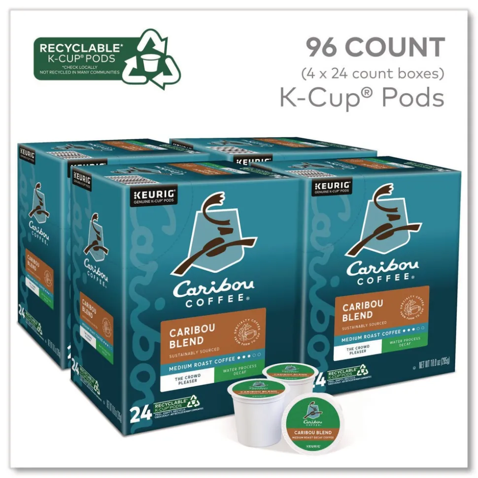 Caribou Coffee 5000330137 Coffee K-Cups - Caribou Blend Decaf (96/Carton)