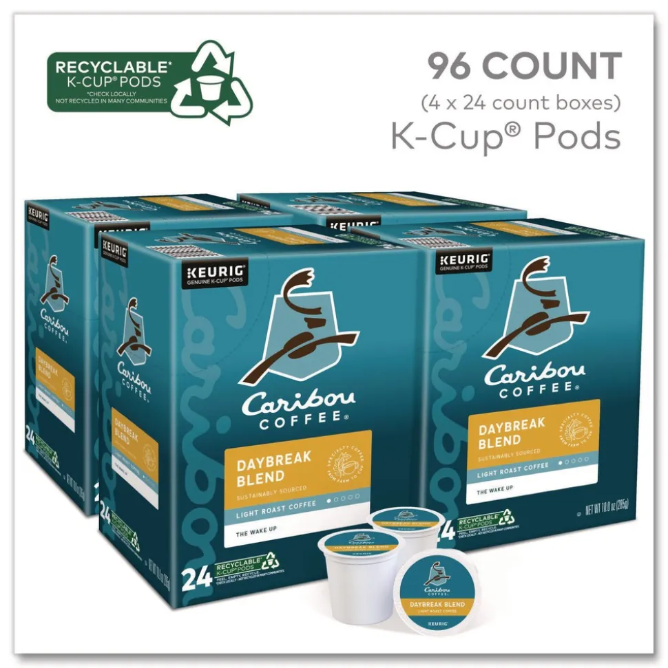 Caribou Coffee 5000330136 Coffee K-Cups - Daybreak Morning Blend (96/Carton)