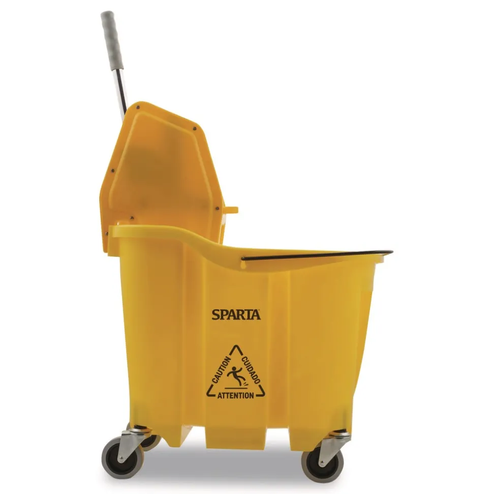 Carlisle 35 qt OmniFit Mop Bucket with Down Press Wringer - Yellow