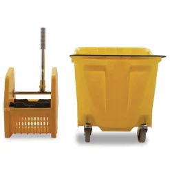 Carlisle 35 qt OmniFit Mop Bucket with Down Press Wringer - Yellow