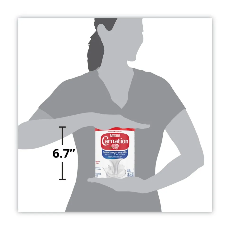 Carnation 22.75 oz Canister Instant Nonfat Dry Milk - Unsweetened (4/Carton)