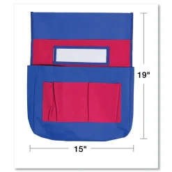 Carson-Dellosa 15 in. x 19 in. 7 Pockets Chairback Buddy Pocket Chart - Blue/Red