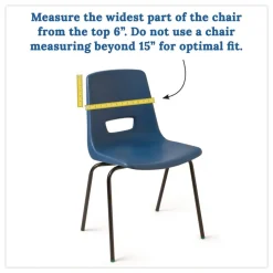 Carson-Dellosa 15 in. x 1.5 in. x 19 in. Fabric Chairback Buddy for Student Chairs - Medium, Blue/Yellow