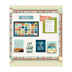 Carson-Dellosa 123-Piece 23 in. x 13 in. Let's Explore Calendar Bulletin Board Set - Multicolor
