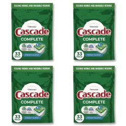 Cascade Complete ActionPacs, Fresh Scent, 17.6 oz Bag, 33 Pacs/Bag, 4 Bags/Carton