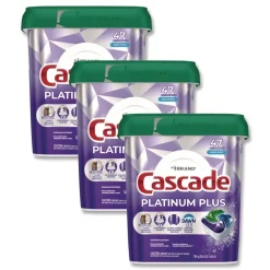 Cascade Platinum Plus 28.4 oz. Tub ActionPacs Dishwasher Detergent Pods - Fresh Scent (3/Carton)