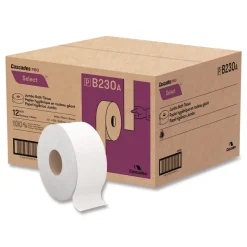 Cascades PRO 3.3 in. x 750 ft. 2-Ply Septic Safe Select Jumbo Bath Tissue - White (12/Carton)
