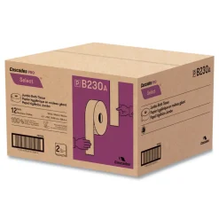 Cascades PRO 3.3 in. x 750 ft. 2-Ply Septic Safe Select Jumbo Bath Tissue - White (12/Carton)
