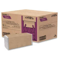 Cascades PRO 3.75 in. x 10 in. 1-Ply C-Fold Select Paper Towels - White (12 Packs/Carton)