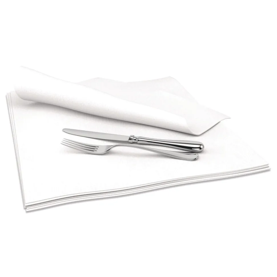 Cascades PRO 15 in. x 15 in. 1-Ply Select Dinner Napkins - White (1000/Carton)