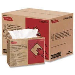 Cascades PRO 9.25 in. x 12.5 in. 4-Ply Tuff-Job Scrim Reinforced Wipers - White (10 Boxes/Carton)