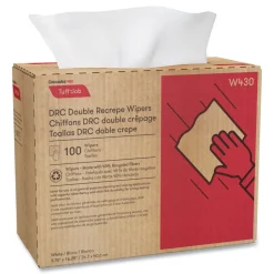 Cascades PRO 9.75 in. x 16.5 in. Tuff-Job Double Recrepe Wipers - White (8 Boxes/Carton)
