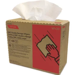 Cascades PRO 9.75 in. x 16.5 in. Tuff-Job Double Recrepe Wipers - White (8 Boxes/Carton)