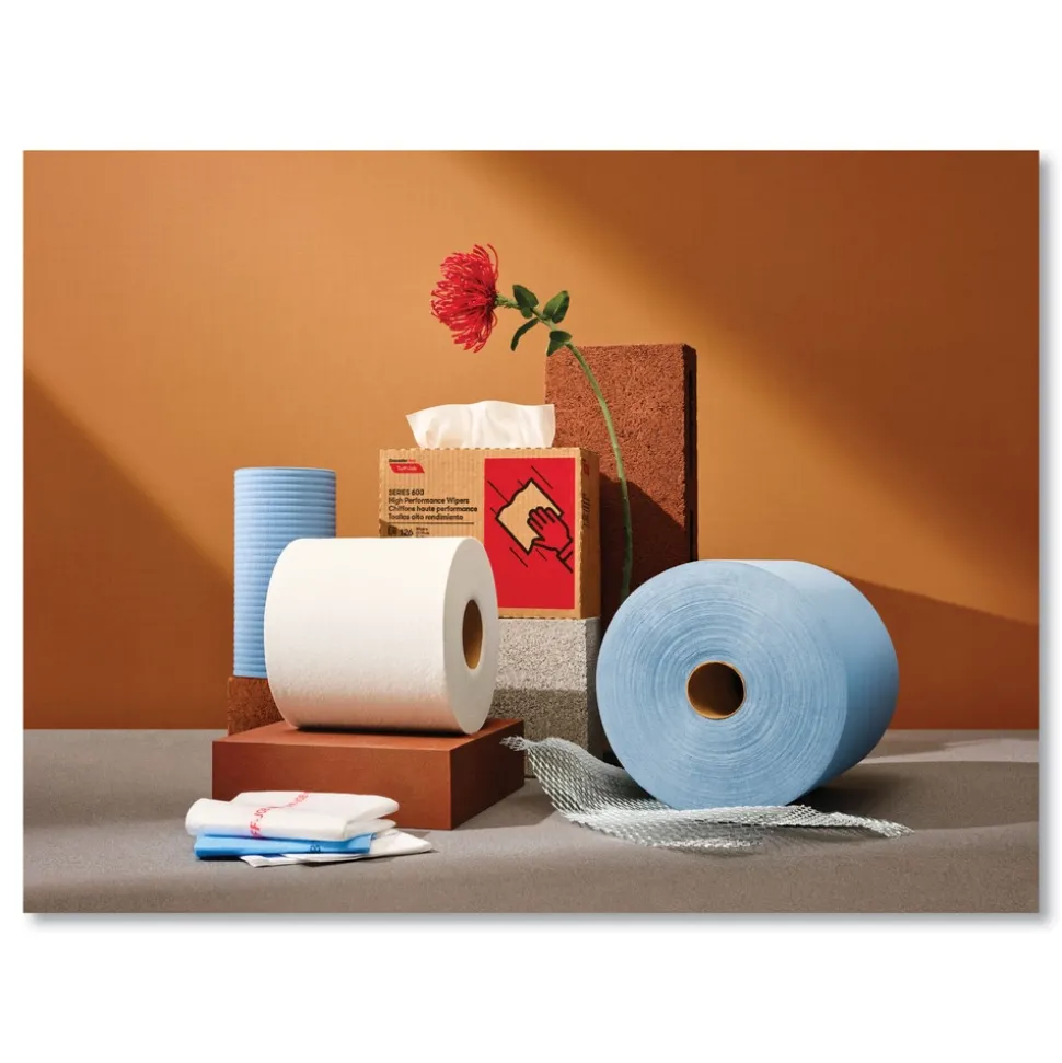 Cascades PRO 9.75 in. x 16.5 in. Tuff-Job Double Recrepe Wipers - White (8 Boxes/Carton)