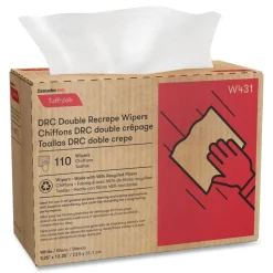 Cascades PRO 9.25 in. x 12.5 in. Tuff-Job Double Recrepe Wipers - White (12/Carton)