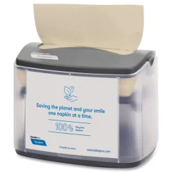 Cascades PRO C402 6.1 in. x 8.16 in. x 6.3 in. Tandem Tabletop Napkin Dispenser - Gray (4/Carton)