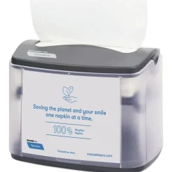 Cascades PRO C402 6.1 in. x 8.16 in. x 6.3 in. Tandem Tabletop Napkin Dispenser - Gray (4/Carton)